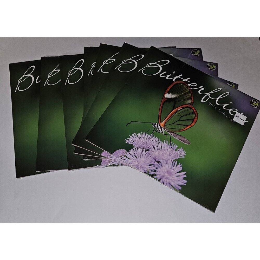 7 Dups 2014 Butterflies Calendar Lot 12x12 Prop (dates line up with 2025) SEALED